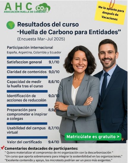 excelentes resultados encuesta satisfaccion curso entidades de la asociacion huella de carbono