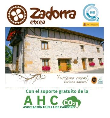 Zadorra Etxea turismo sostenible, obtiene su registro MITECO con la ayuda de la Asociación Huella de Carbono